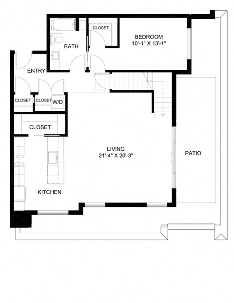 Floor plan for 2 beds, 2 baths, 1601 sqft
